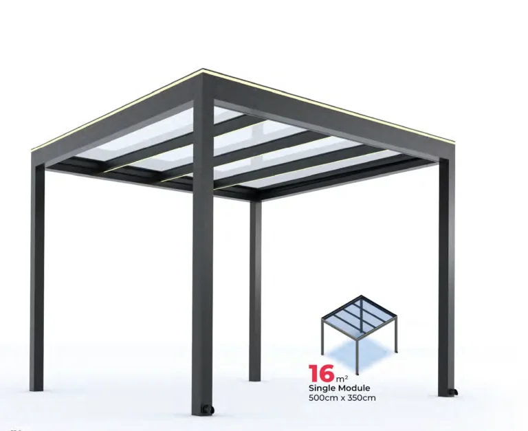 פרגולת זכוכית SKYTEKS Glass 1400